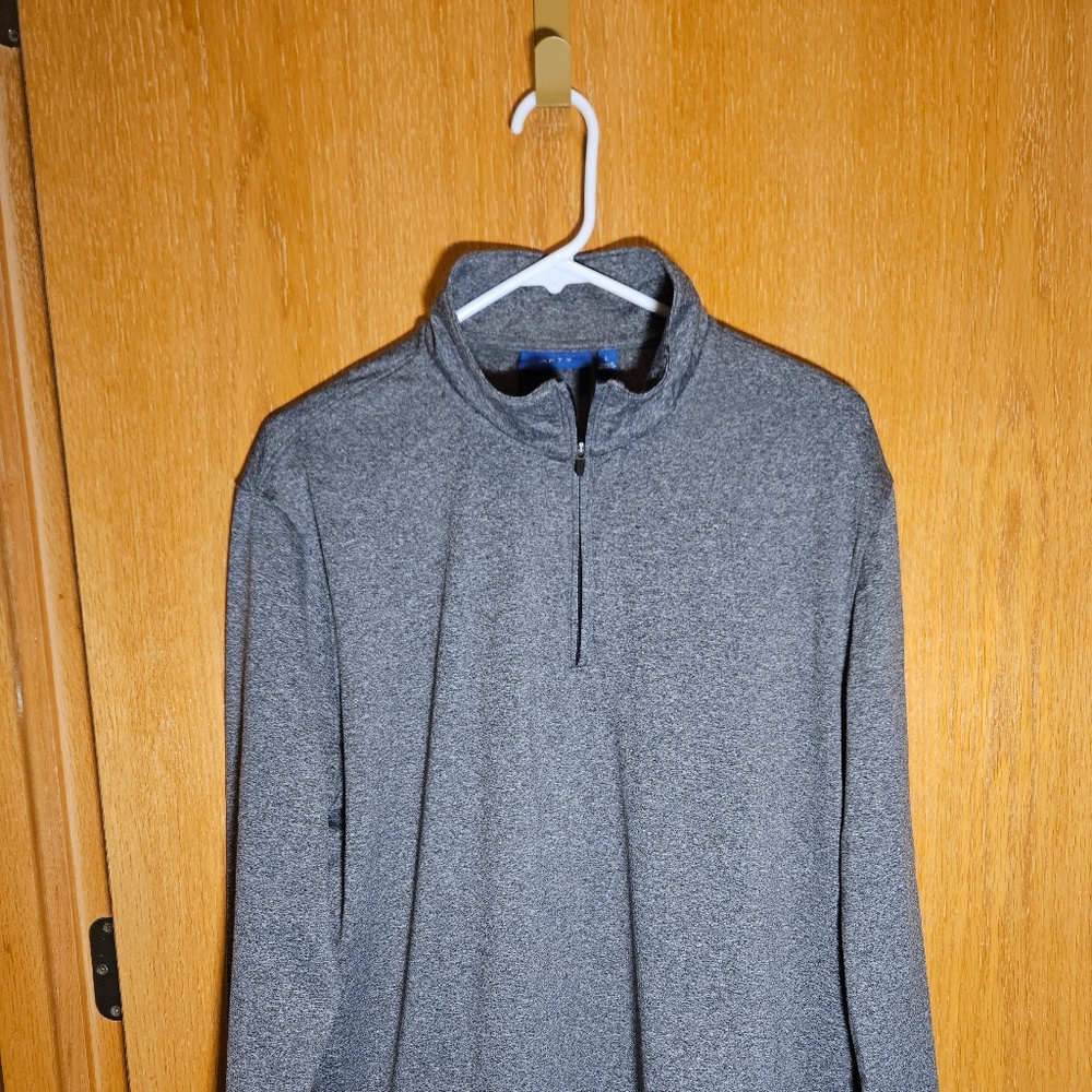 Apt. 9 1/4 zip Shirt Men's Size L Heather Gray Good